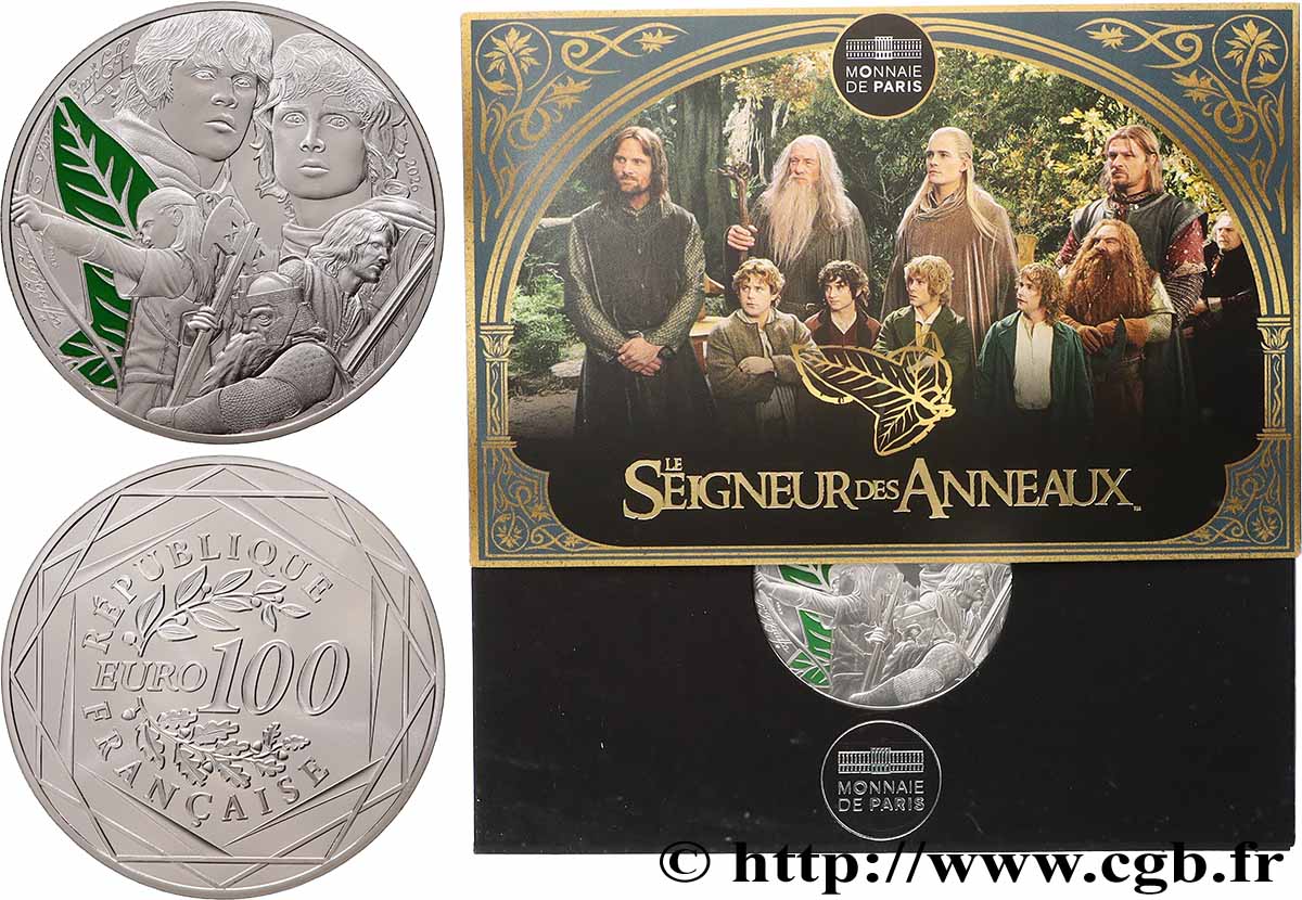 FRANCE 100 Euro LE SEIGNEUR DES ANNEAUX - LA FEUILLE DE LA LORIEN 2026 FDC