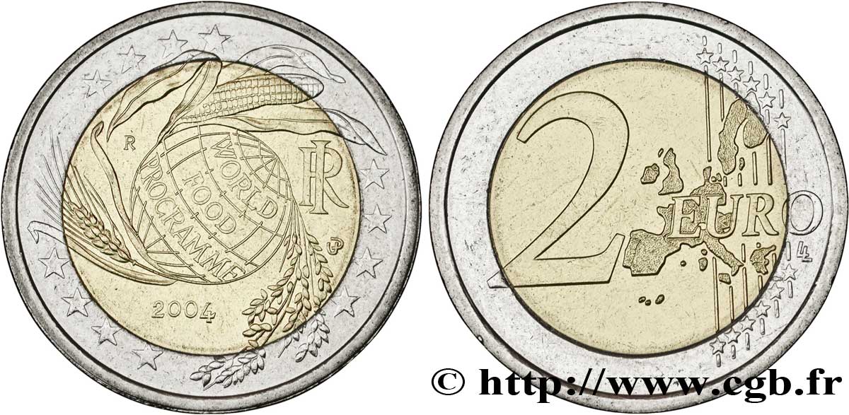 ITALIA 2 Euro PROGRAMME MONDIAL DE L’ALIMENTAIRE tranche B 2004 SC