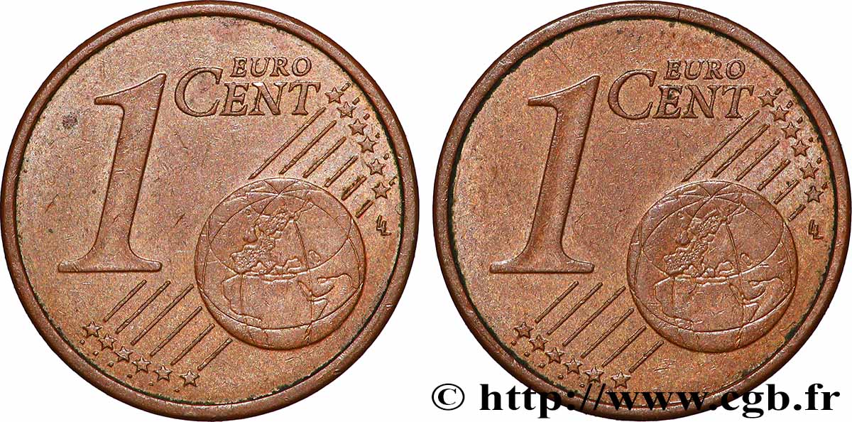 EUROPEAN CENTRAL BANK 1 Cent Euro biface - double face commune n.d. AU