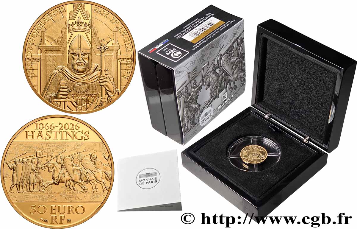 FRANCE BELLE EPREUVE 50 Euro (1/4 oz or) BATAILLE D’HASTINGS 2026 Proof set