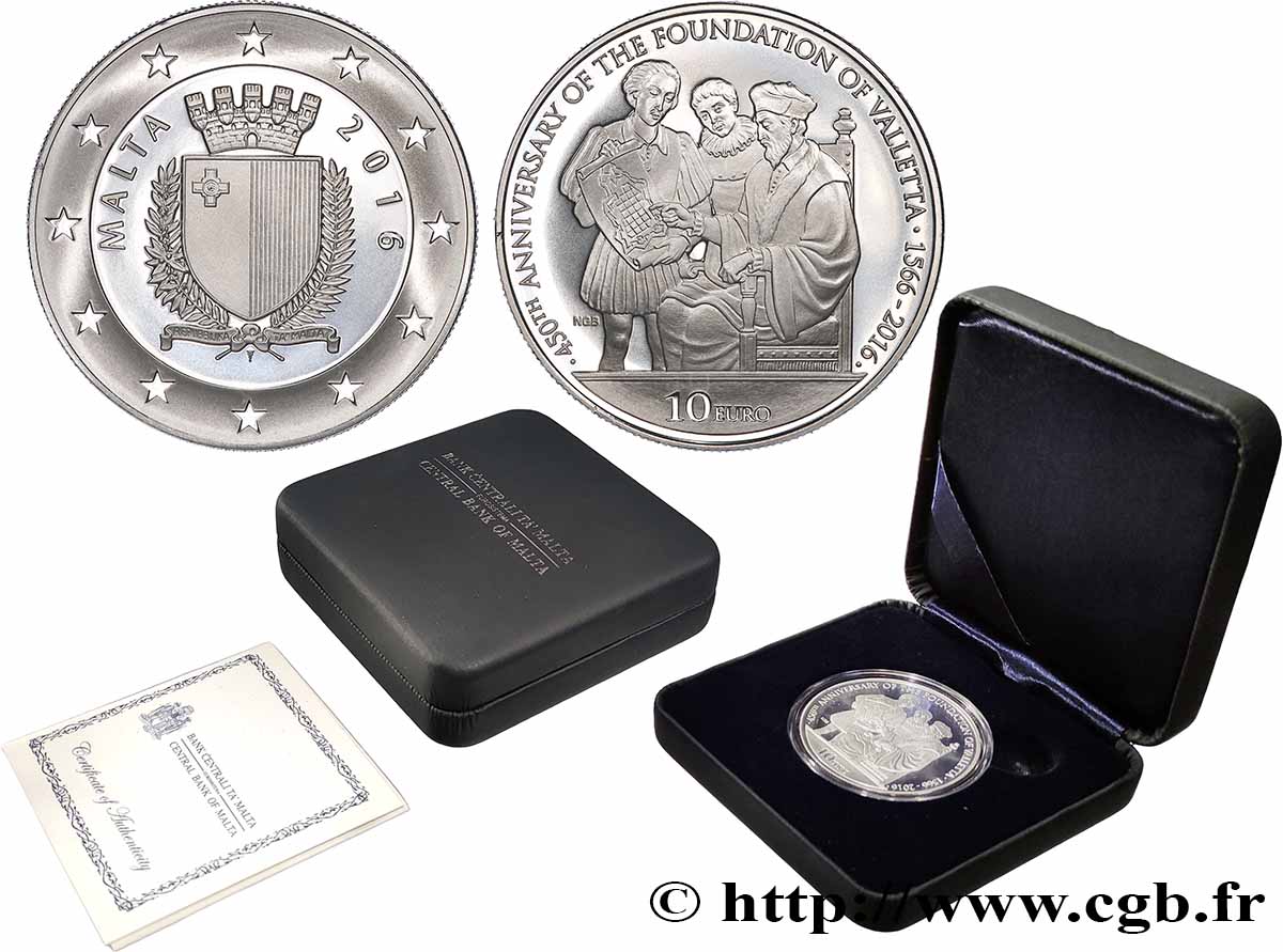 MALTA Belle Épreuve 10 Euro LA VALETTE 2016 BE