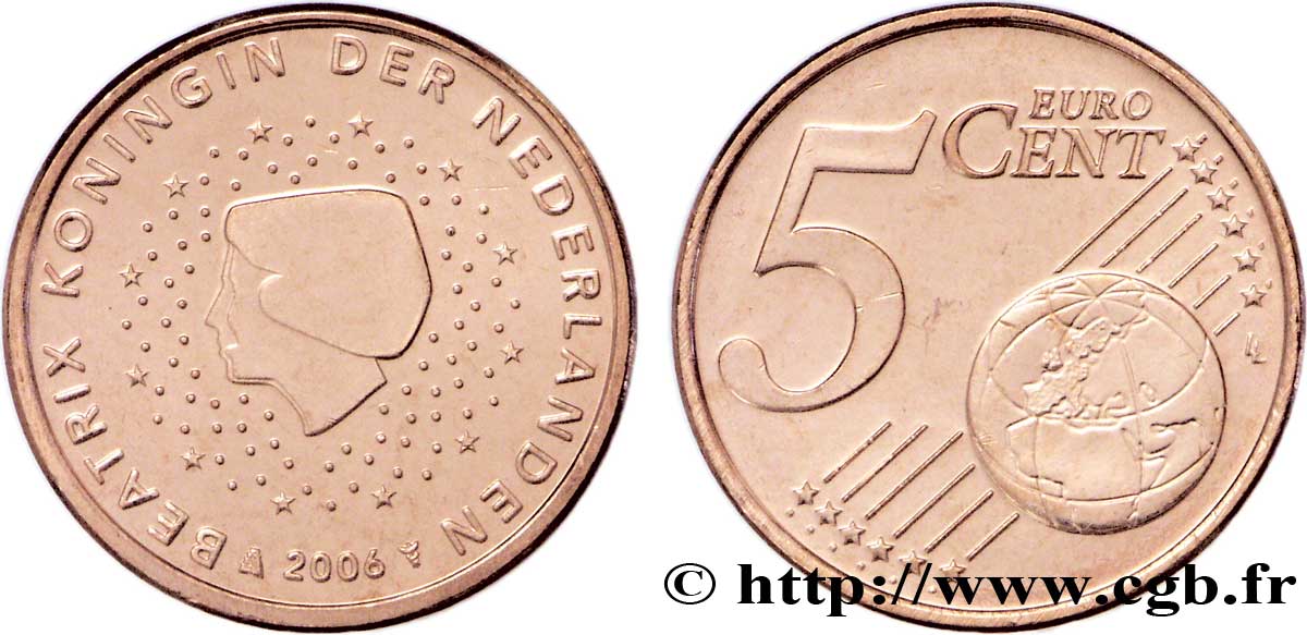 NETHERLANDS 5 Cent BEATRIX 2006 MS