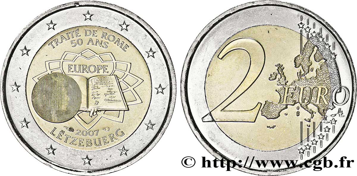 LUXEMBOURG 2 Euro CINQUANTENAIRE DU TRAITÉ DE ROME  2007 SPL