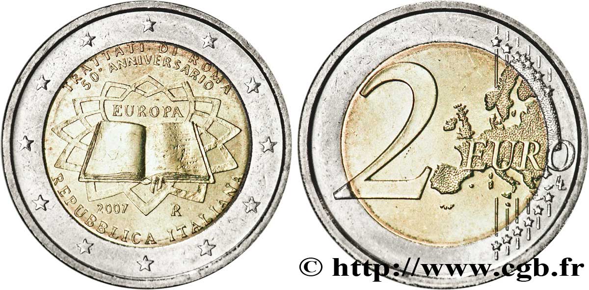 ITALIA 2 Euro CINQUANTENAIRE DU TRAITÉ DE ROME 2007 SC