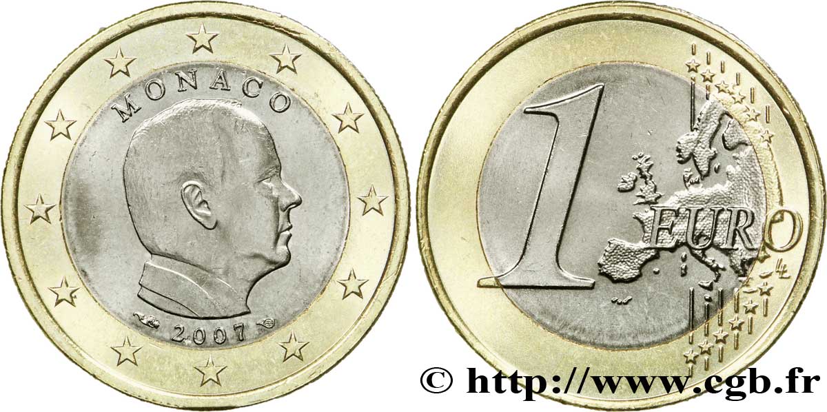 MONACO 1 Euro PRINCE ALBERT II 2007