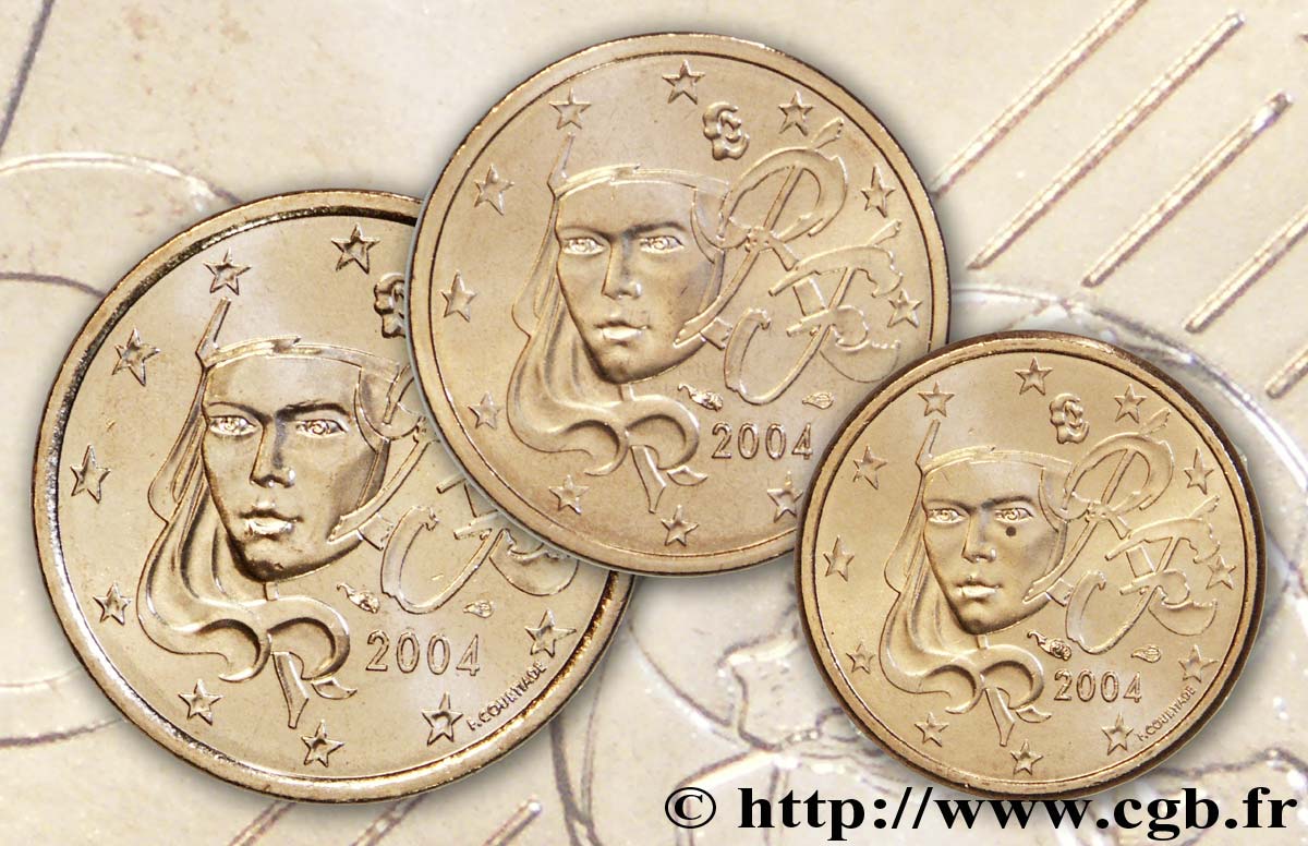 FRANCIA LOT 1 Cent, 2 Cent, 5 Cent NOUVELLE MARIANNE 2004 SC63
