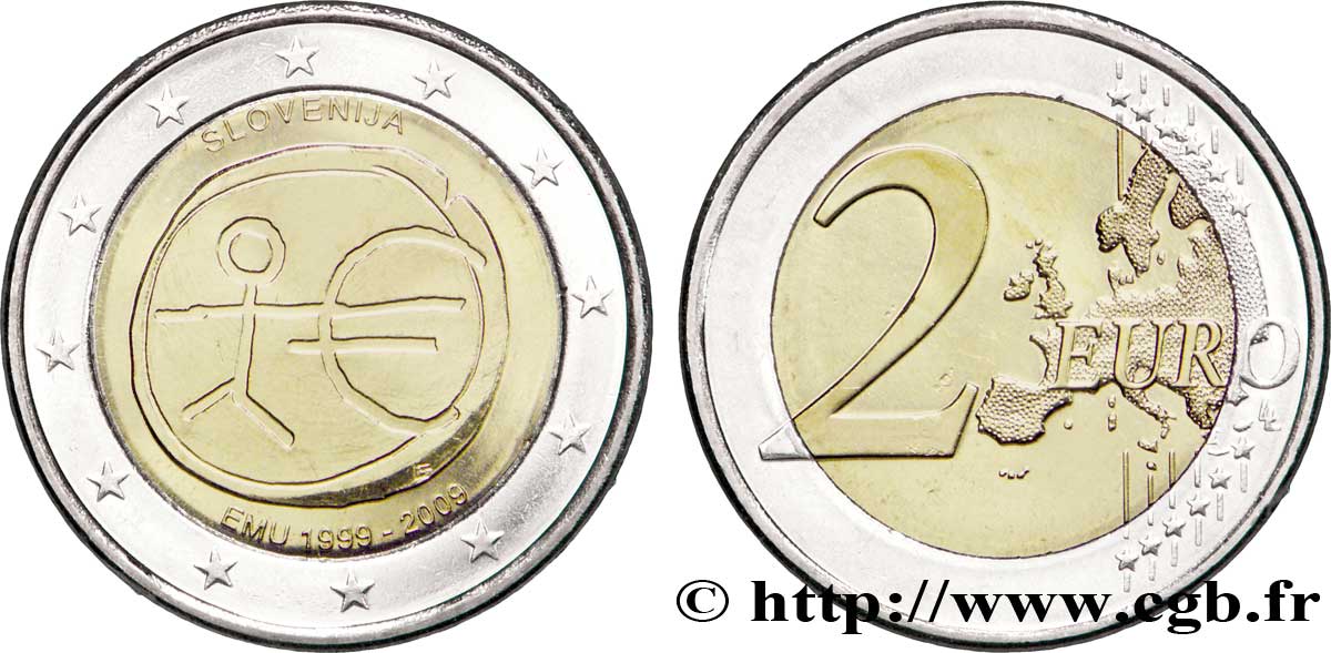 ESLOVENIA 2 Euro 10ème ANNIVERSAIRE DE L’EURO 2009 SC