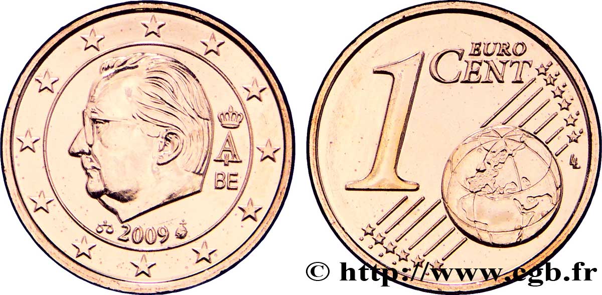 BELGIUM 1 Cent ALBERT II 2009 MS63