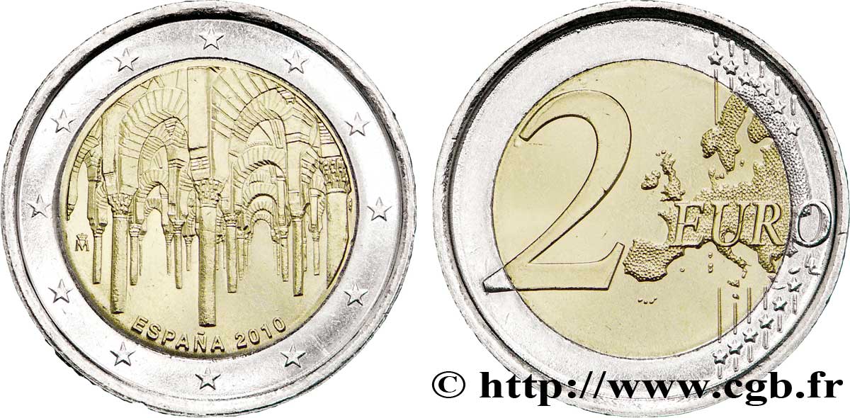 SPAIN 2 Euro GRANDE MOSQUÉE DE CORDOUE  tranche B 2010 MS63