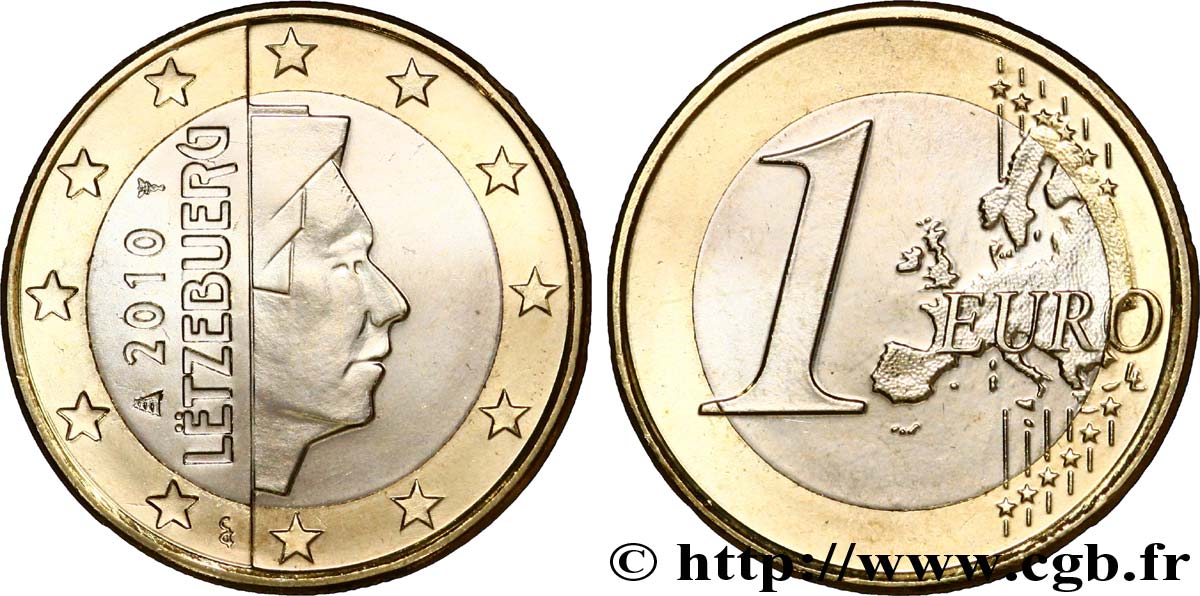 LUXEMBOURG 1 Euro GRAND DUC HENRI 2010 MS