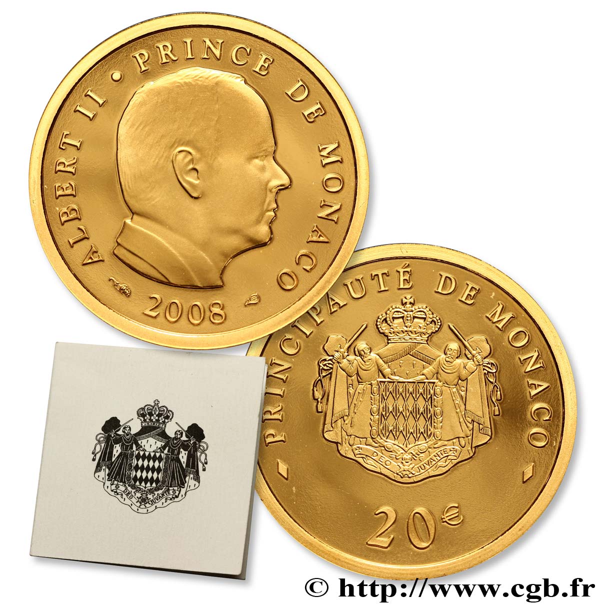 MONACO Belle Épreuve 20 Euro ALBERT II - PRINCE DE MONACO 2008 Proof set