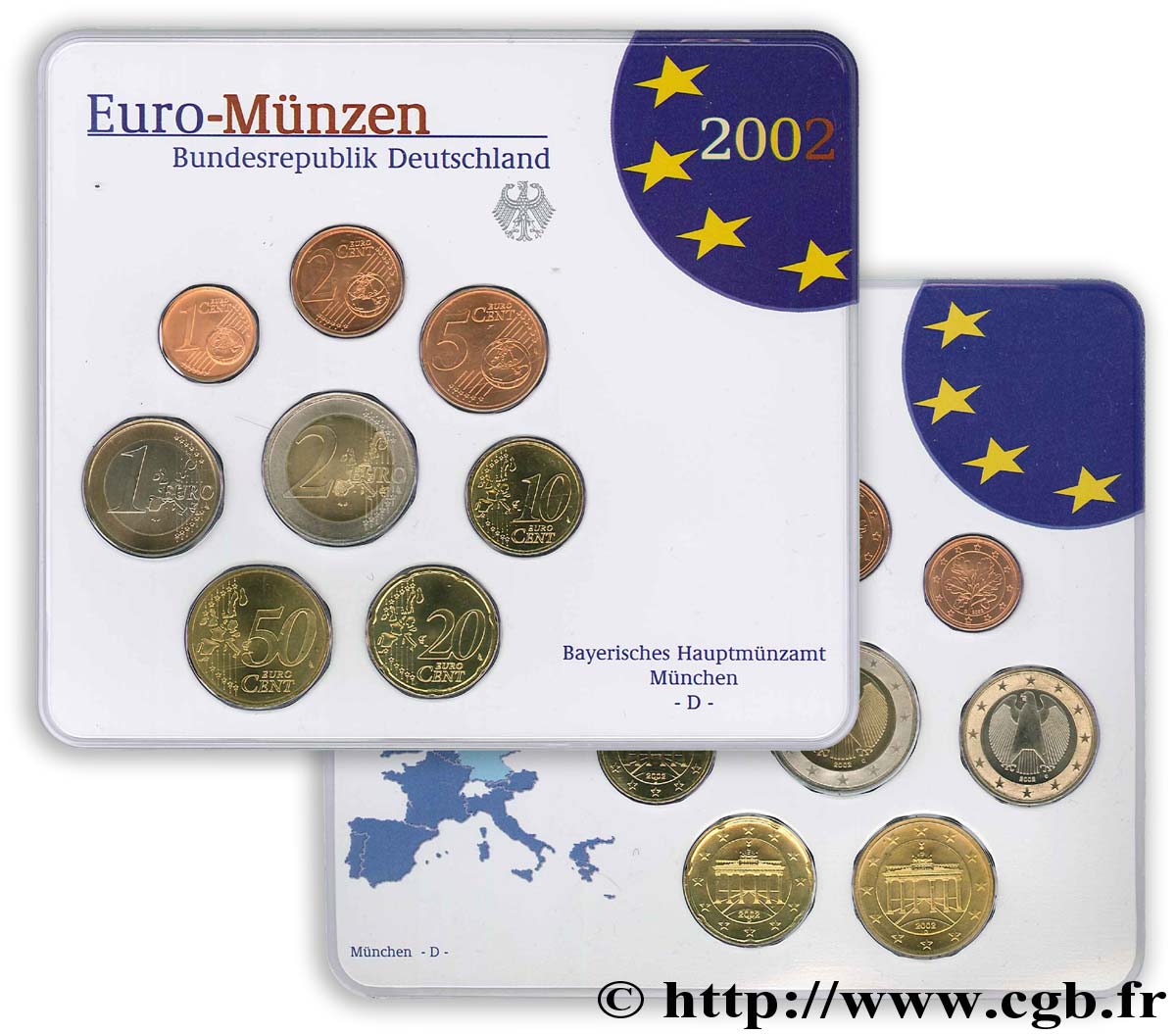 DEUTSCHLAND SÉRIE Euro BRILLANT UNIVERSEL  - Munich D 2002