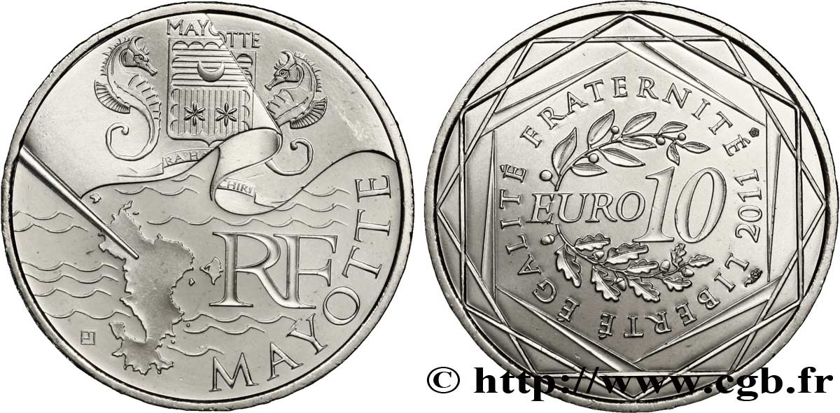 FRANCE 10 Euro des RÉGIONS - MAYOTTE (Drapeau) 2011 MS