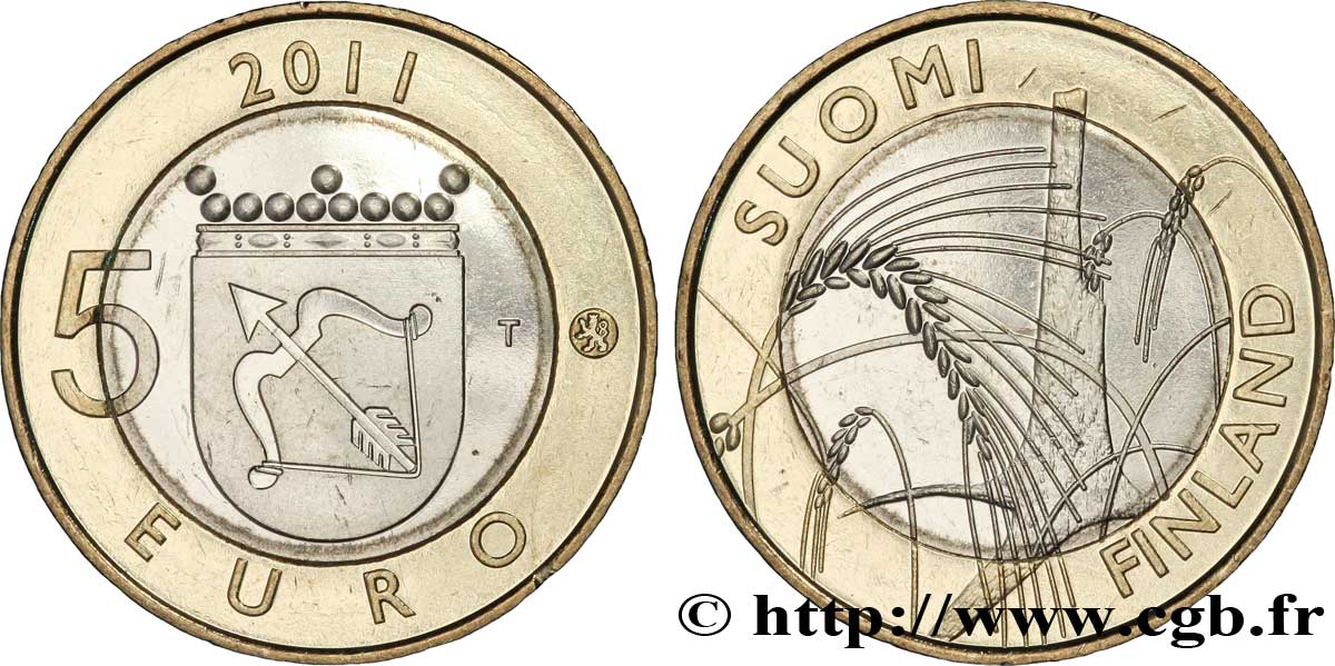 FINLAND 5 Euro SAVONIA 2011 AU
