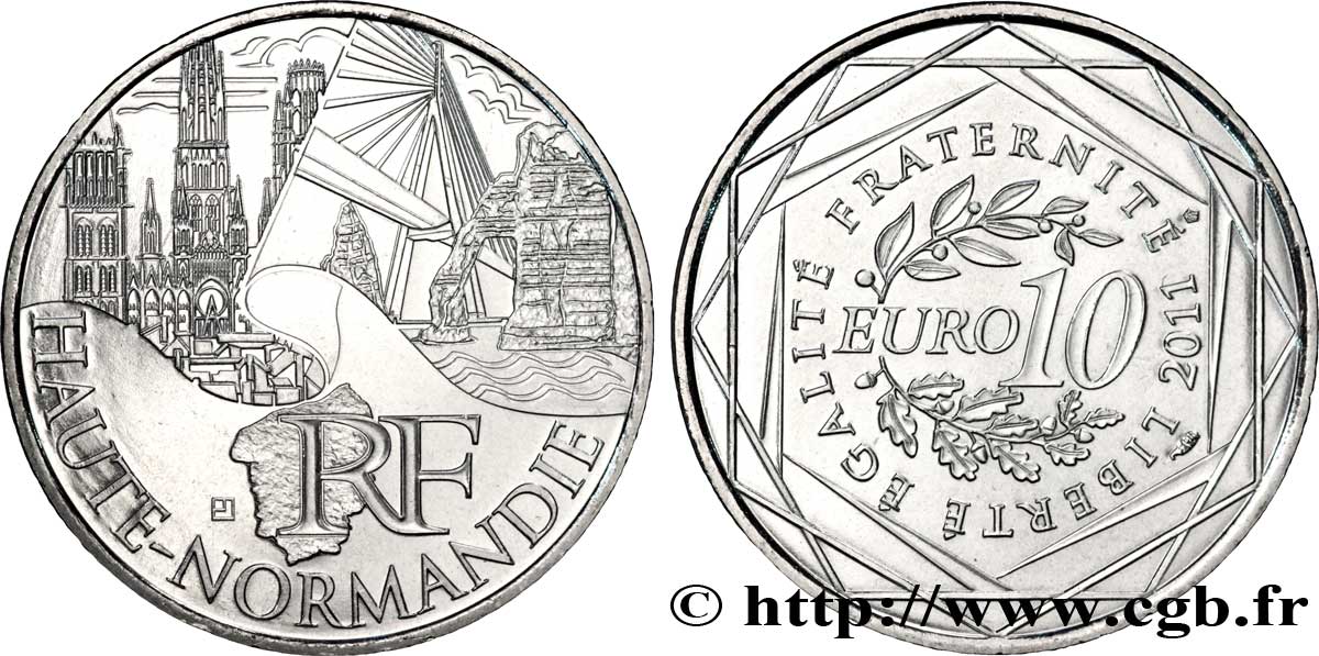 FRANCIA 10 Euro des RÉGIONS - HAUTE-NORMANDIE 2011 MS