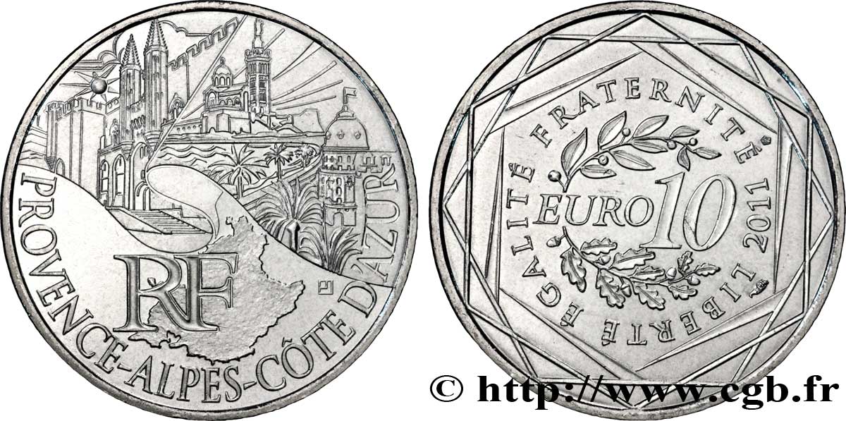 FRANCE 10 Euro des RÉGIONS - PROVENCE-ALPES-CÔTE-D’AZUR 2011 MS