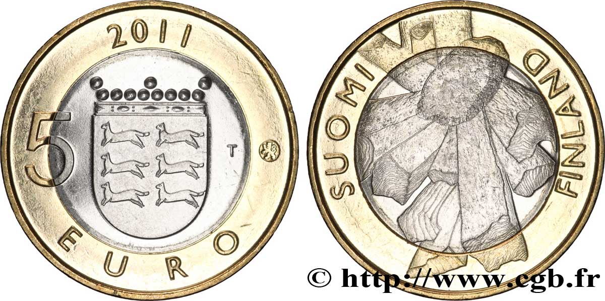 FINLAND 5 Euro OSTROBOTHNIA 2011 MS