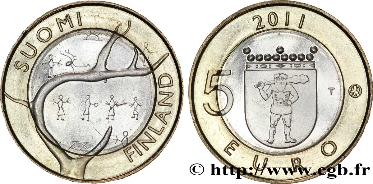 FINLANDIA 5 Euro LAPLAND (Laponie) 2011 SC