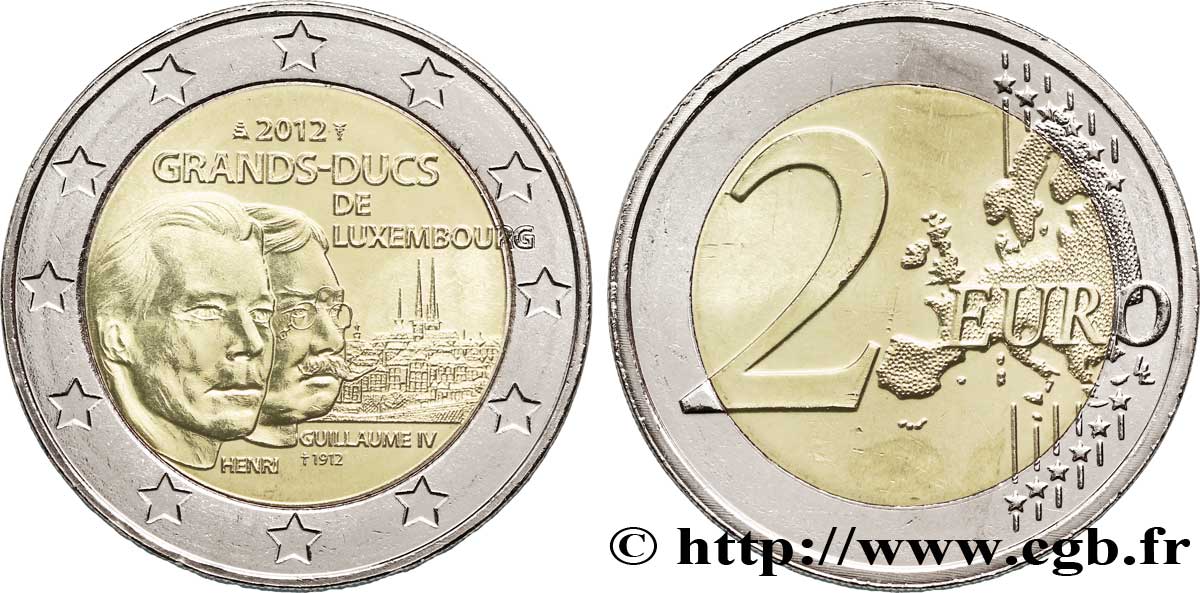 LUXEMBOURG 2 Euro GRAND-DUC GUILLAUME IV 2012 SPL
