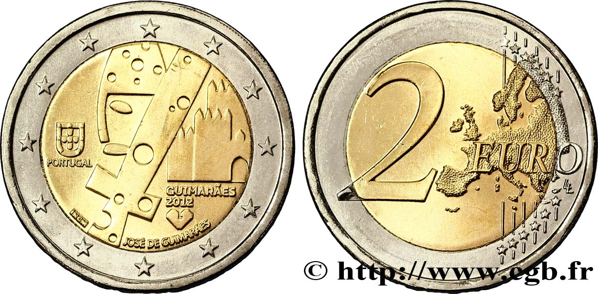 PORTOGALLO 2 Euro GUIMARAES, CAPITALE EUROPÉENNE DE LA CULTURE 2012 MS