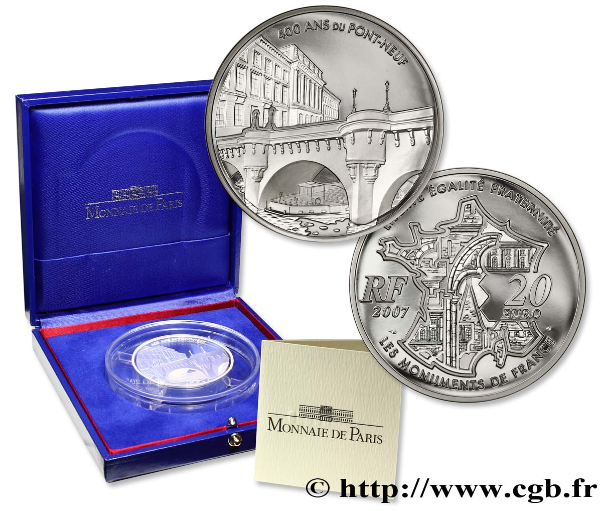 FRANCE Belle Épreuve 20 Euro PONT-NEUF 2007 Proof set