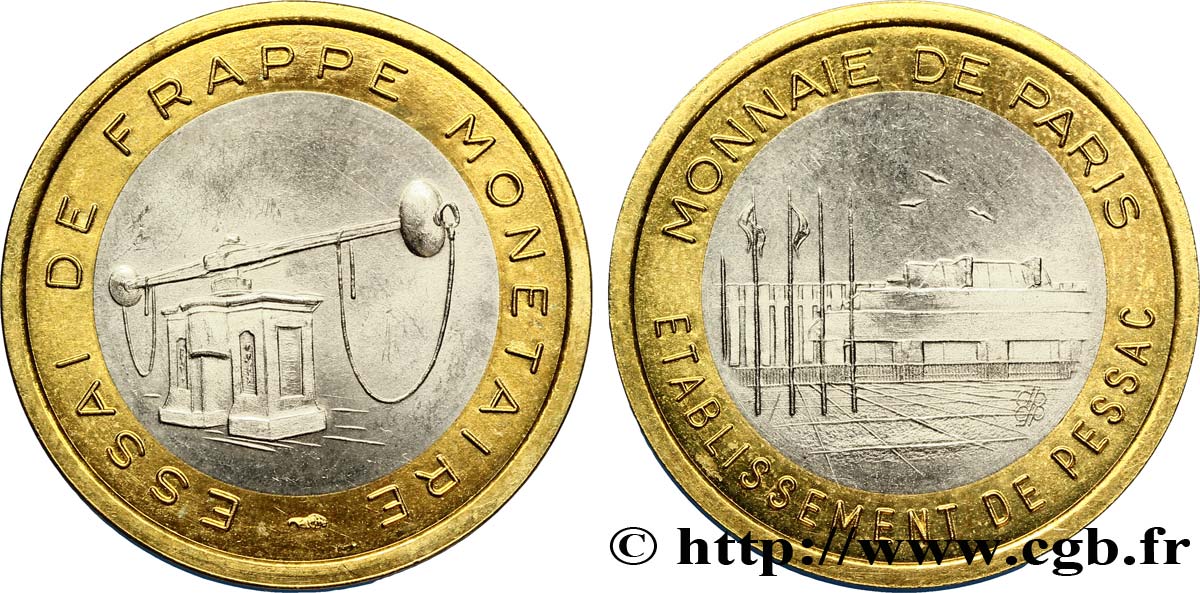 BANQUE CENTRALE EUROPEENNE 2 euro, essai de frappe monétaire dit de “Pessac”, type 0 n.d. SPL