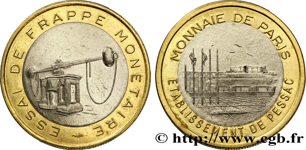 BANCO CENTRAL EUROPEO 1 euro, essai de frappe monétaire dit de “Pessac”, type 3 n.d. SC
