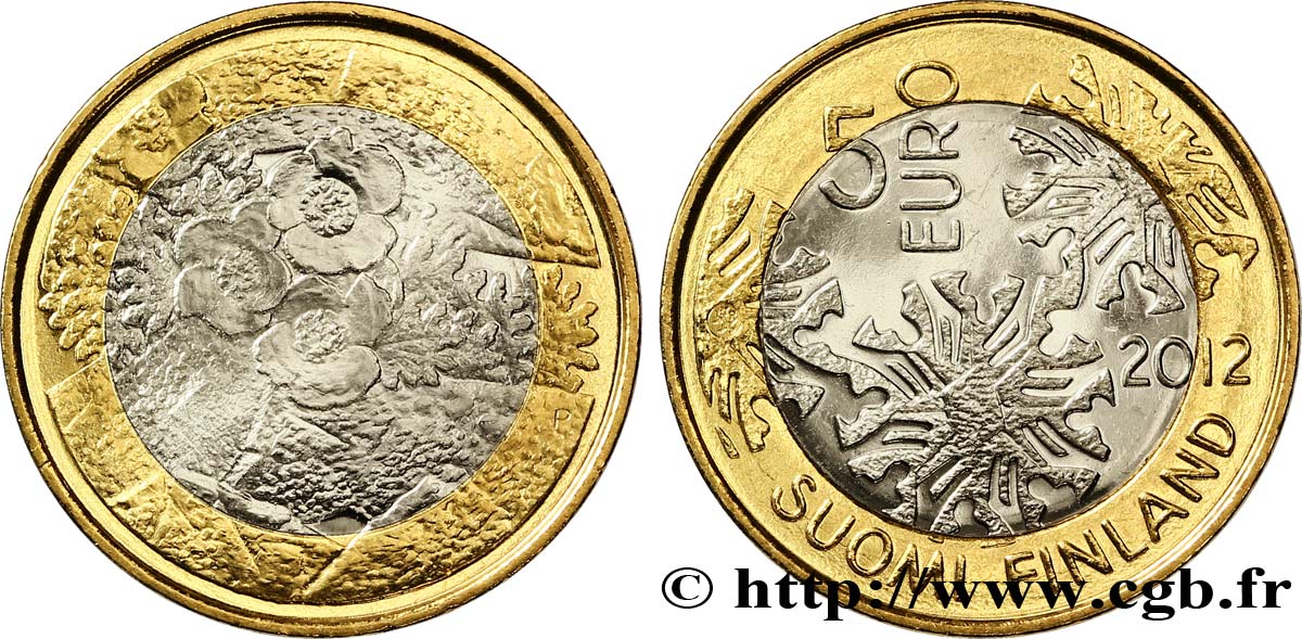FINLANDIA 5 Euro FLORE 2012 MS