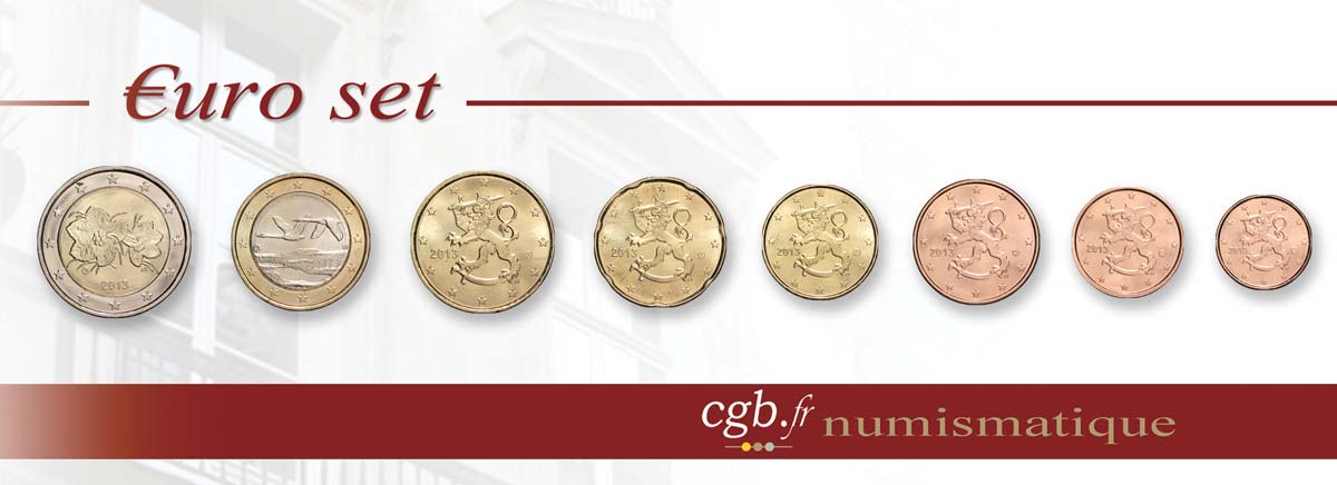 FINNLAND LOT DE 8 PIÈCES EURO (1 Cent - 2 Euro Petit Mûrier) 2013