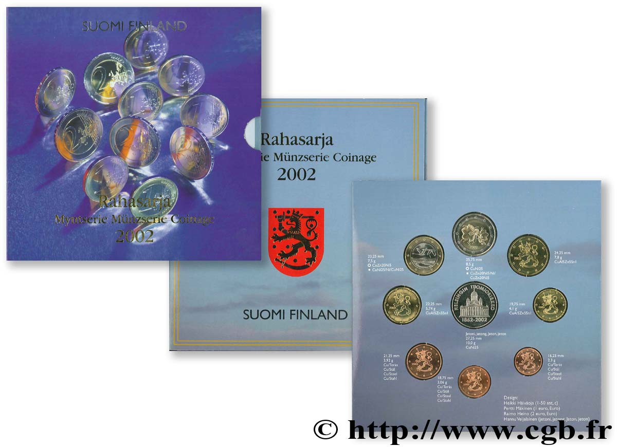 FINLAND SÉRIE Euro BRILLANT UNIVERSEL - 150 ans de la Tuomiokirkko 2002 Brilliant Uncirculated