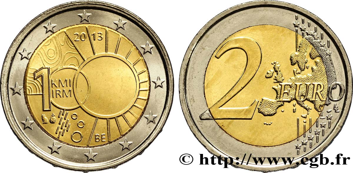 BELGIUM 2 Euro INSTITUT ROYAL MÉTÉOROLOGIQUE 2013 MS
