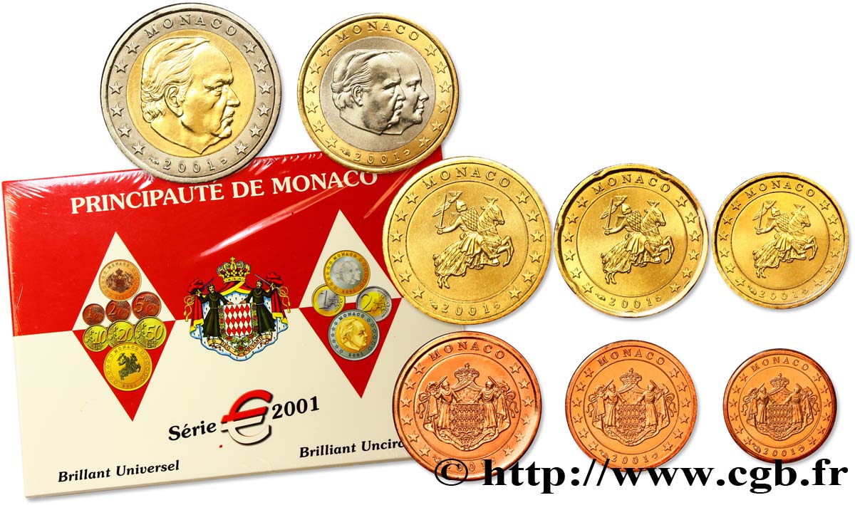 MONACO SÉRIE Euro BRILLANT UNIVERSEL  2001 BU