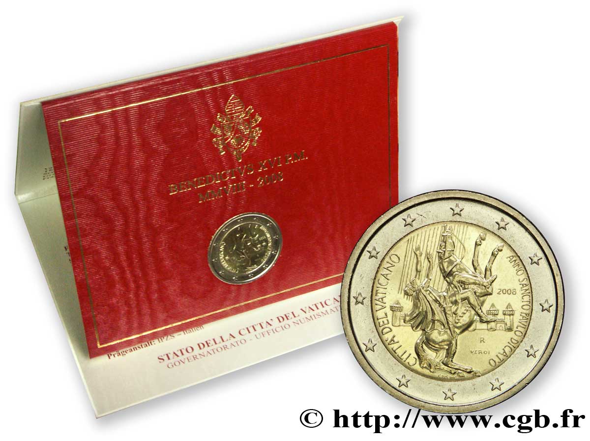 VATICAN 2 Euro ANNÉE JUBILÉE DE SAINT-PAUL 2008 BU