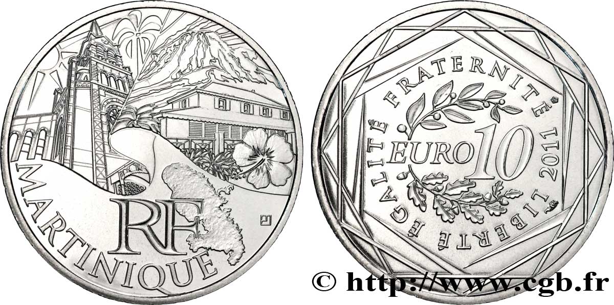 FRANCE 10 Euro des RÉGIONS - MARTINIQUE
2011 MS63