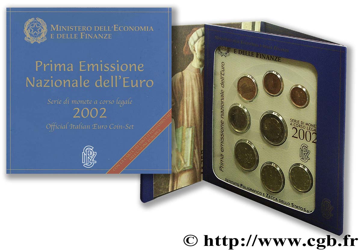 ITALY SÉRIE Euro BRILLANT UNIVERSEL 2002 Brilliant Uncirculated