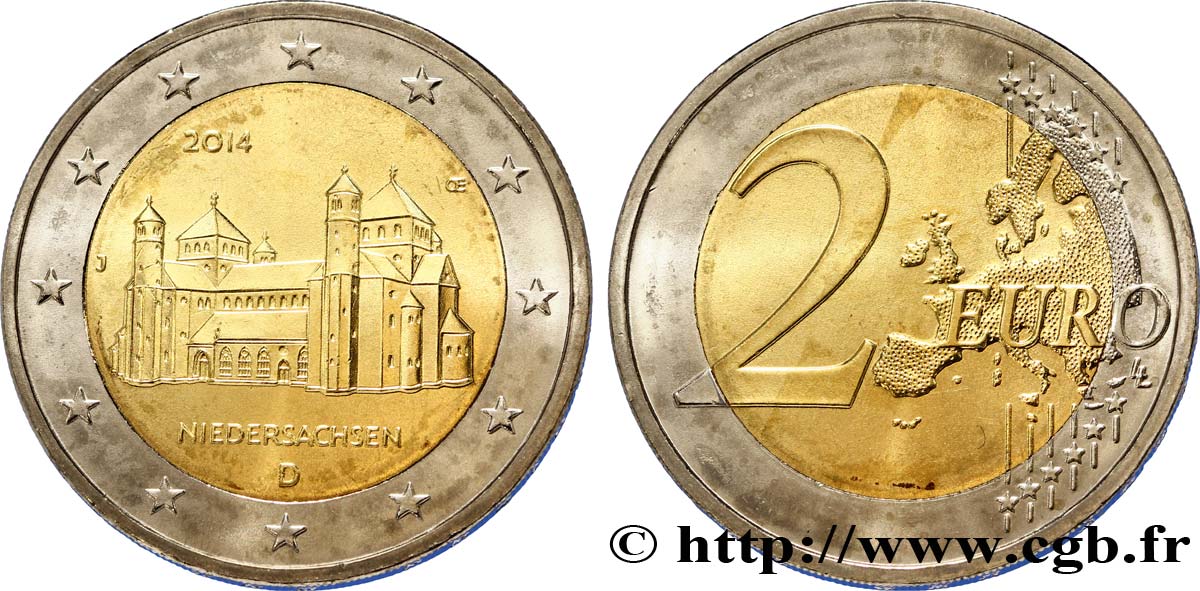ALLEMAGNE 2 Euro BASSE-SAXE - EGLISE SAINT-MICHEL D HILDESHEIM  2014 SPL
