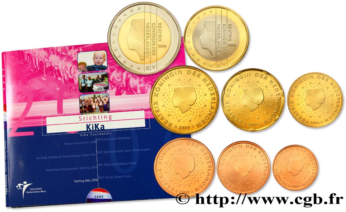 NETHERLANDS SÉRIE Euro BRILLANT UNIVERSEL - Fondation Kika 2006 Brilliant Uncirculated