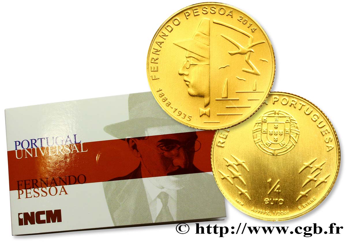 PORTUGAL 1/4 Euro FERNANDO PESSOA 2014