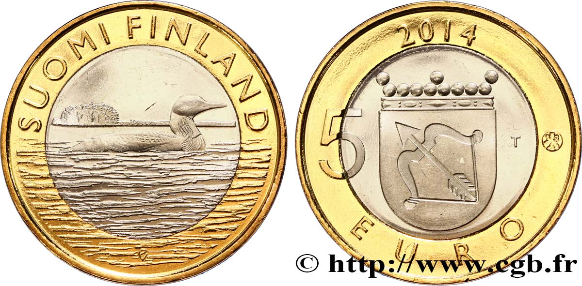 FINLANDIA 5 Euro SAVONIA (série animaux) 2014 MS