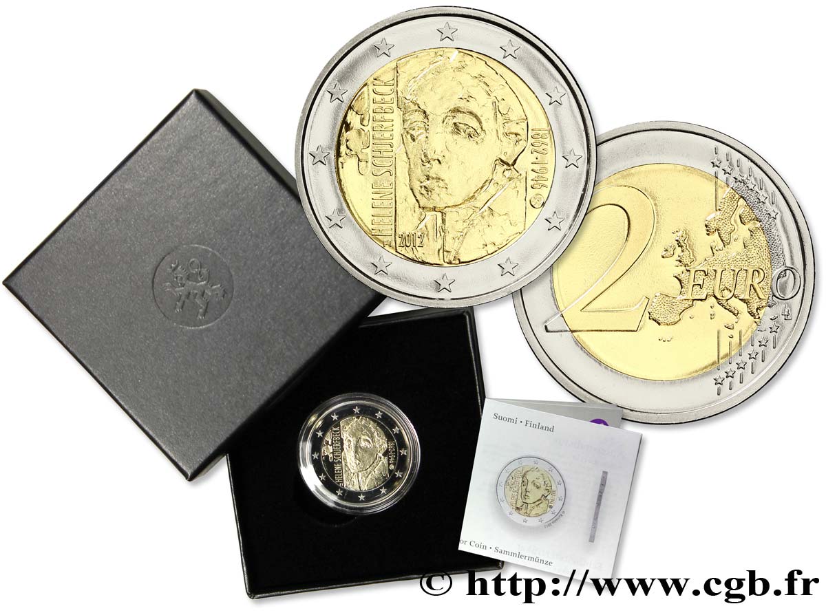 FINLAND Belle Épreuve 2 Euro HELENE SCHJERFBECK 2012 Proof set