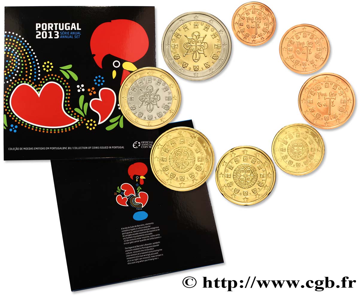 PORTUGAL SÉRIE Euro BRILLANT UNIVERSEL 2013 Brilliant Uncirculated