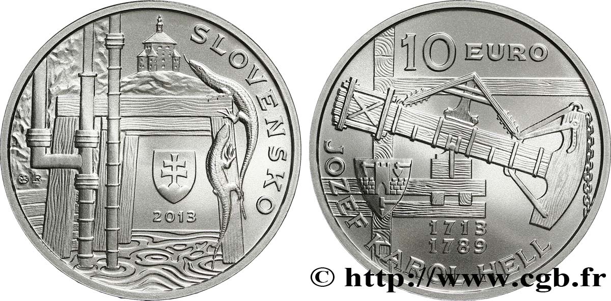 SLOVAKIA 10 Euro JOZEF KAROL HELL 2013 Brilliant Uncirculated