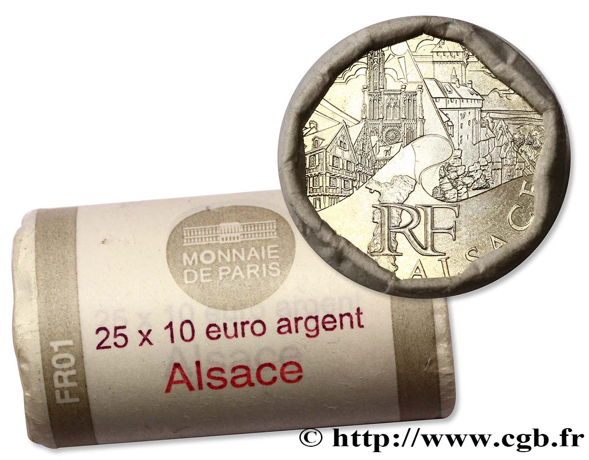 FRANCE Rouleau 25 x 10 Euro des RÉGIONS - ALSACE 2011 MS63