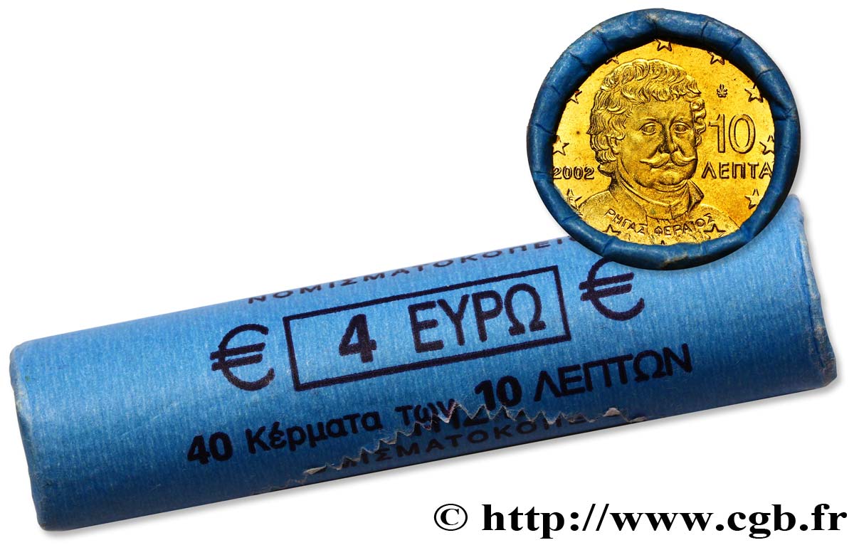 GREECE Rouleau 10 Cent RIGAS VELESTINLIS-FERREOS - Pessac 2002 MS