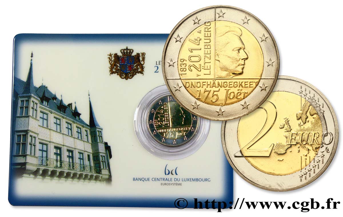 LUXEMBOURG Coin-Card 2 Euro INDEPENDANCE DU GRAND-DUCHE DE LUXEMBOURG 2014 Brilliant Uncirculated