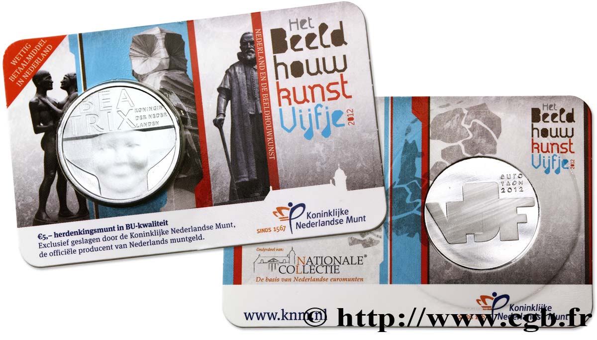 PAESI BASSI Coin-Card 5 Euro LES PAYS-BAS ET LA SCULPTURE 2012 BU