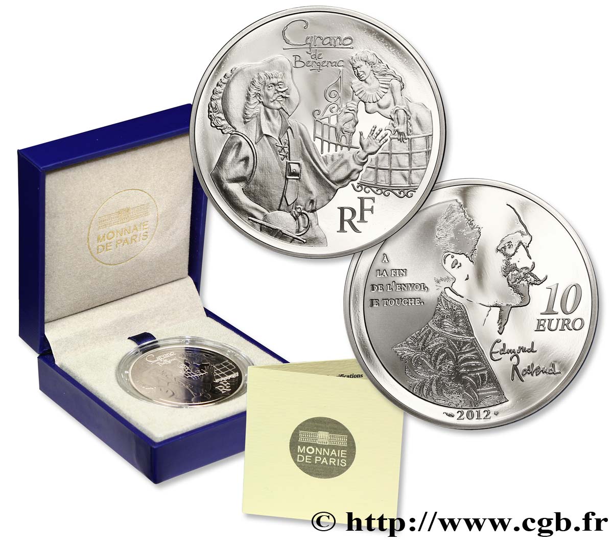 FRANCIA Belle Épreuve 10 Euro CYRANO 2012 BE