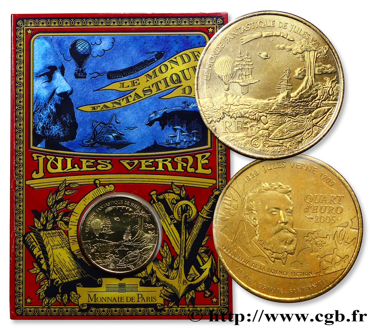 FRANCIA 1/4 Euro JULES VERNE - LE MONDE FANTASTIQUE 2005 BU