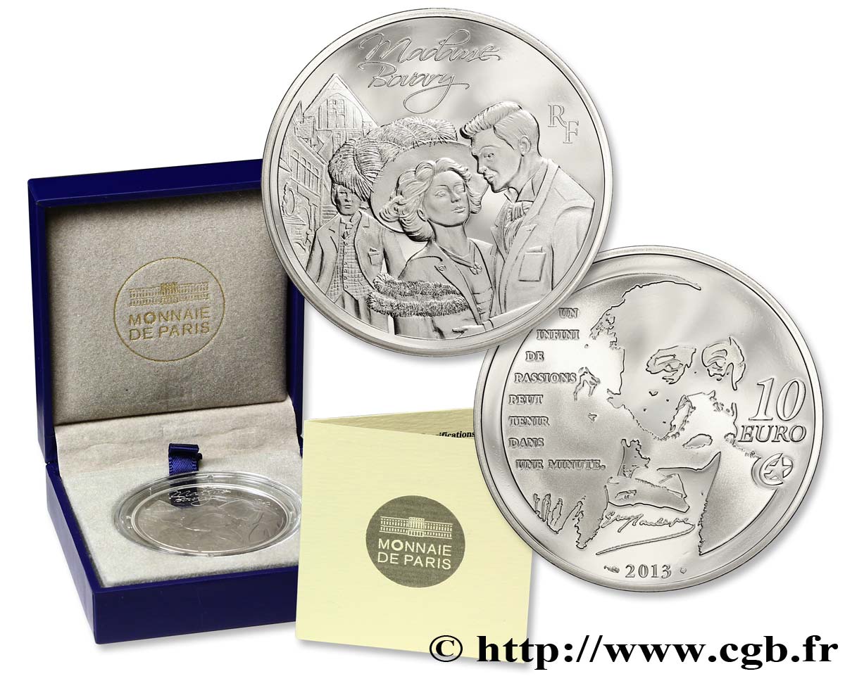 FRANCIA Belle Épreuve 10 Euro MADAME BOVARY 2013 BE
