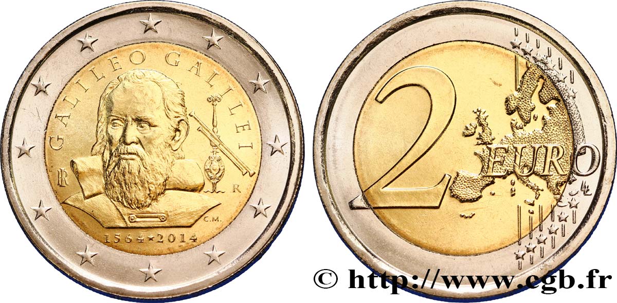 ITALIEN 2 Euro GALILÉE  2014